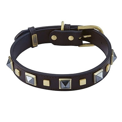 Rock & Roll Hematite Dog Collar_big
